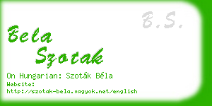 bela szotak business card